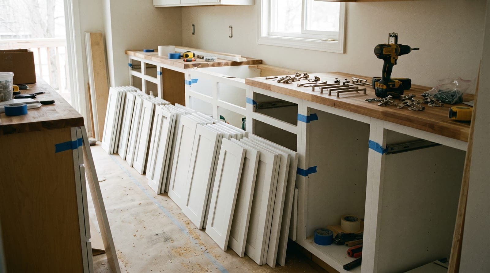Gilbert General Contractor crew performing cabinet refacing & custom cabinets