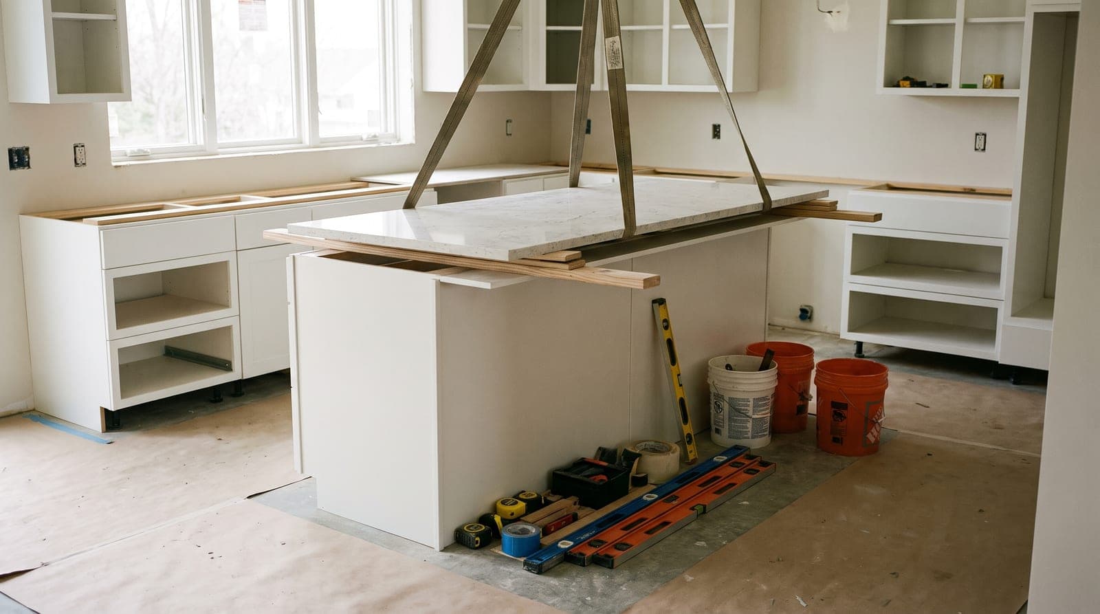 Gilbert General Contractor crew performing countertop installation