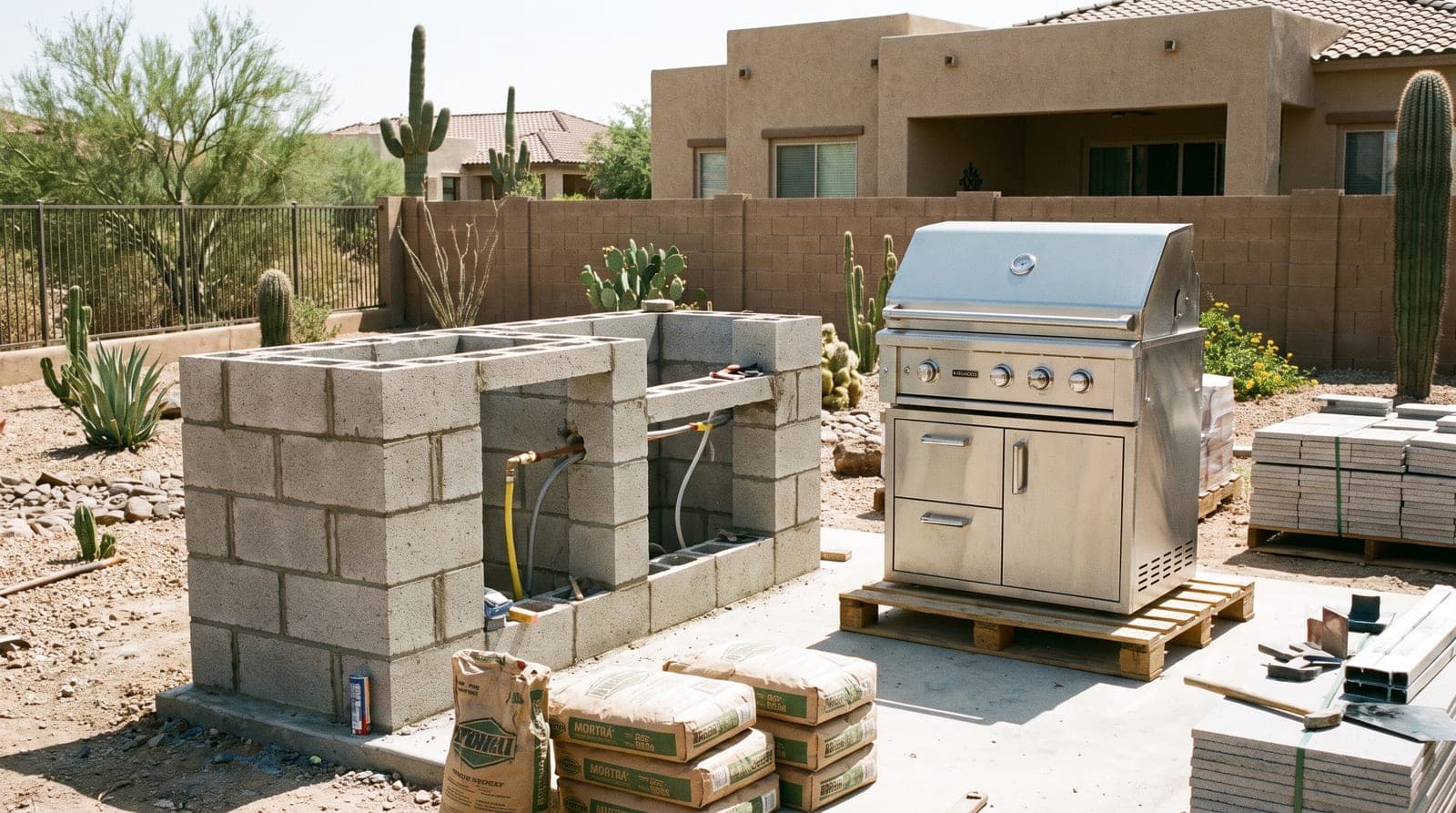 Gilbert General Contractor crew performing outdoor kitchens