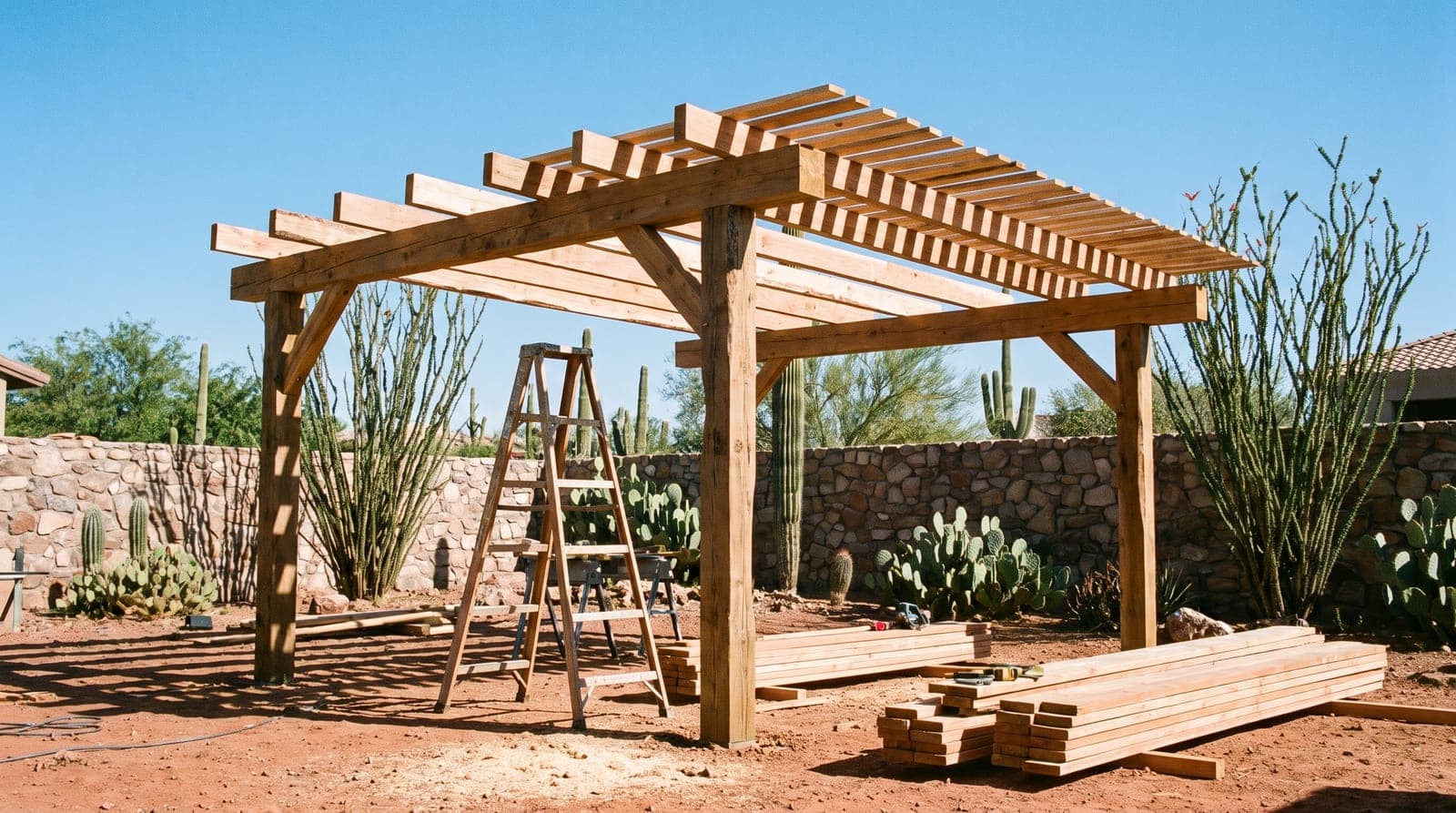 Gilbert General Contractor crew performing patio covers & ramadas