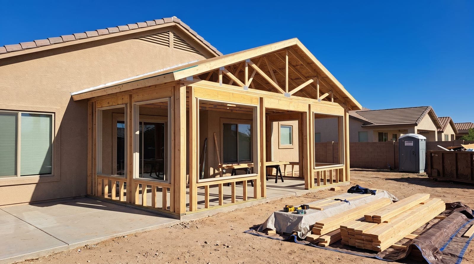 Gilbert General Contractor crew performing sunrooms & arizona rooms